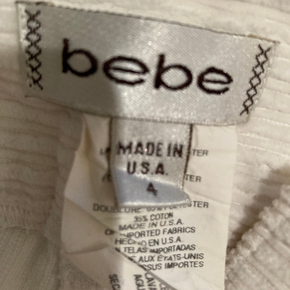 Bebe Corduroy Pants Off White Size 0 NWOT - Picture 15 of 16